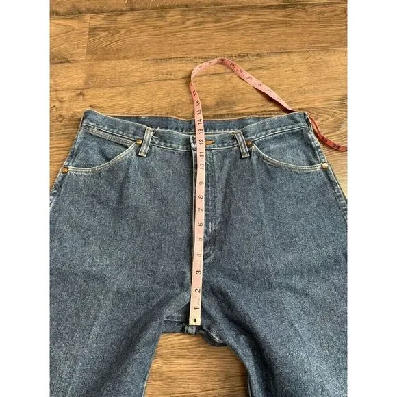 EUC Mens Wrangler‎ VINTAGE USA MADE straight leg jeans cotton size 35x35.5 - Picture 8 of 13